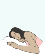 Young woman stomach sleeper